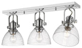 Hines 3-Light Semi-Flush, Rubbed Bronze With Opal Glass, Chrome With Seeded Glas