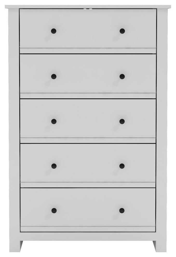 Genoa 5-Drawer Chest of Drawer 46.2"x17.1"x30.4", White
