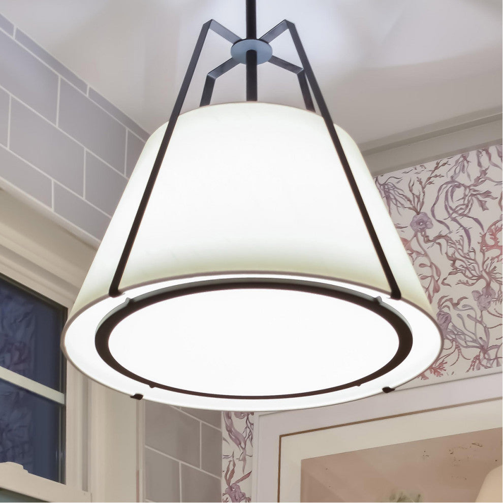 Crystorama FUL-904-BK, 3-Light Pendant, Black