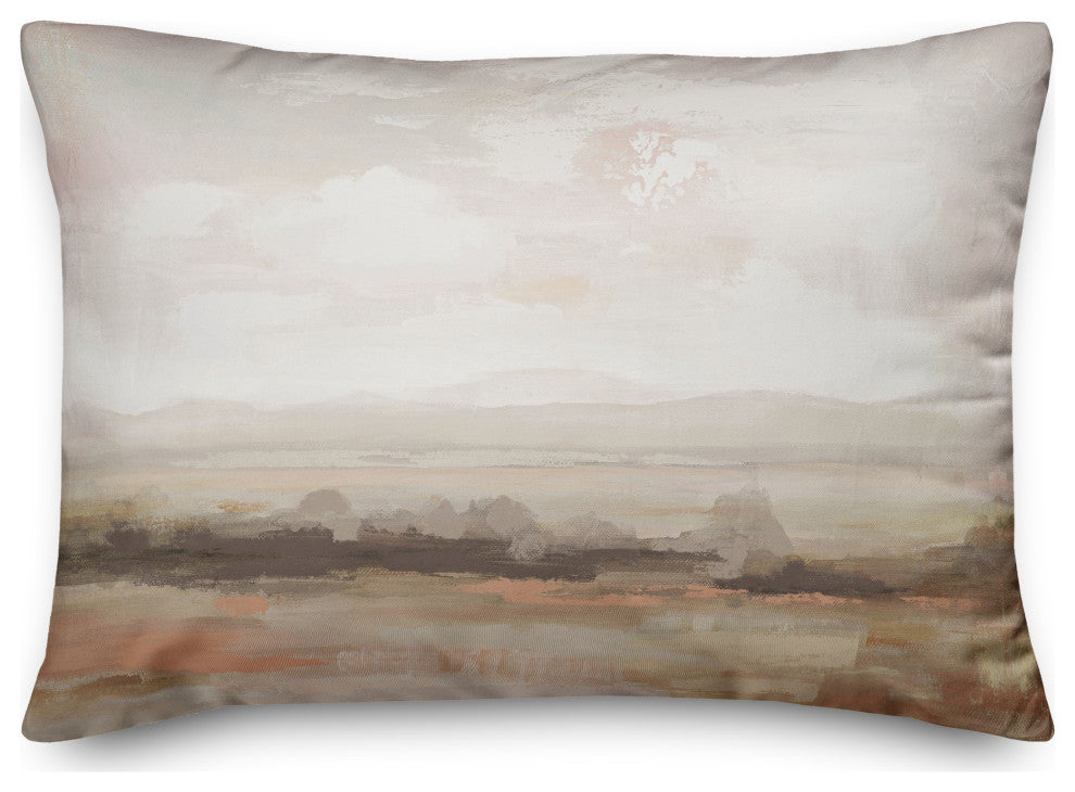 Peachy Abstract Landscape Pillow 14x20 Spun Poly Pillow