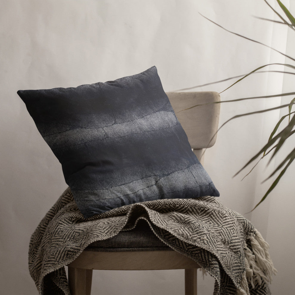 Plutus Blue Ink Furever Faux Fur Luxury Throw Pillow, Blue Ink, 20" x 20"