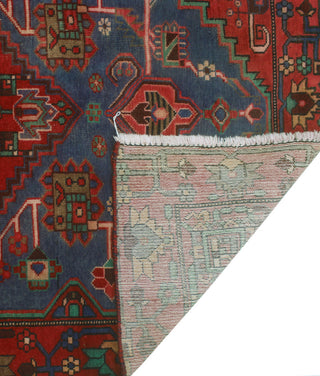 Fine Vintage Distressed Andric Red/Blue Runner, 3'5 x 10'2