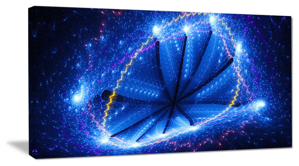 Blue Star Clusters, Oversized Abstract Canvas Wall Art, 60x28