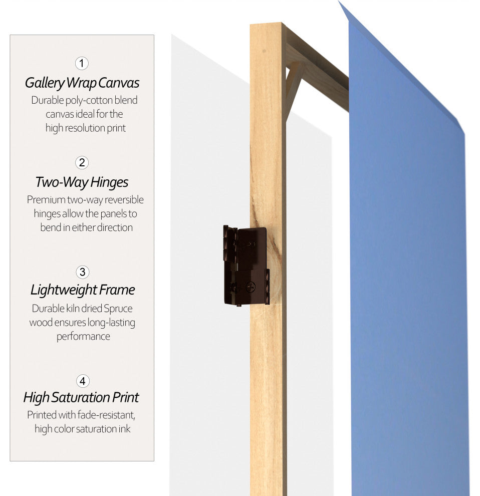 6' Tall Double Sided Misty Mountain Canvas Room Divider