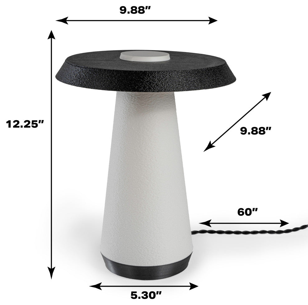 Mid-Century Minimalist Plant-Based PLA 3D Printed Dimmable LED Table Lamp, White