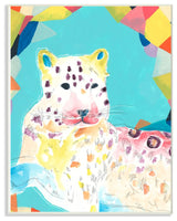 Colorful Leopard Large Cat Animal Rainbow Drawing, 10"x15"