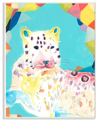 Colorful Leopard Large Cat Animal Rainbow Drawing, 10"x15"