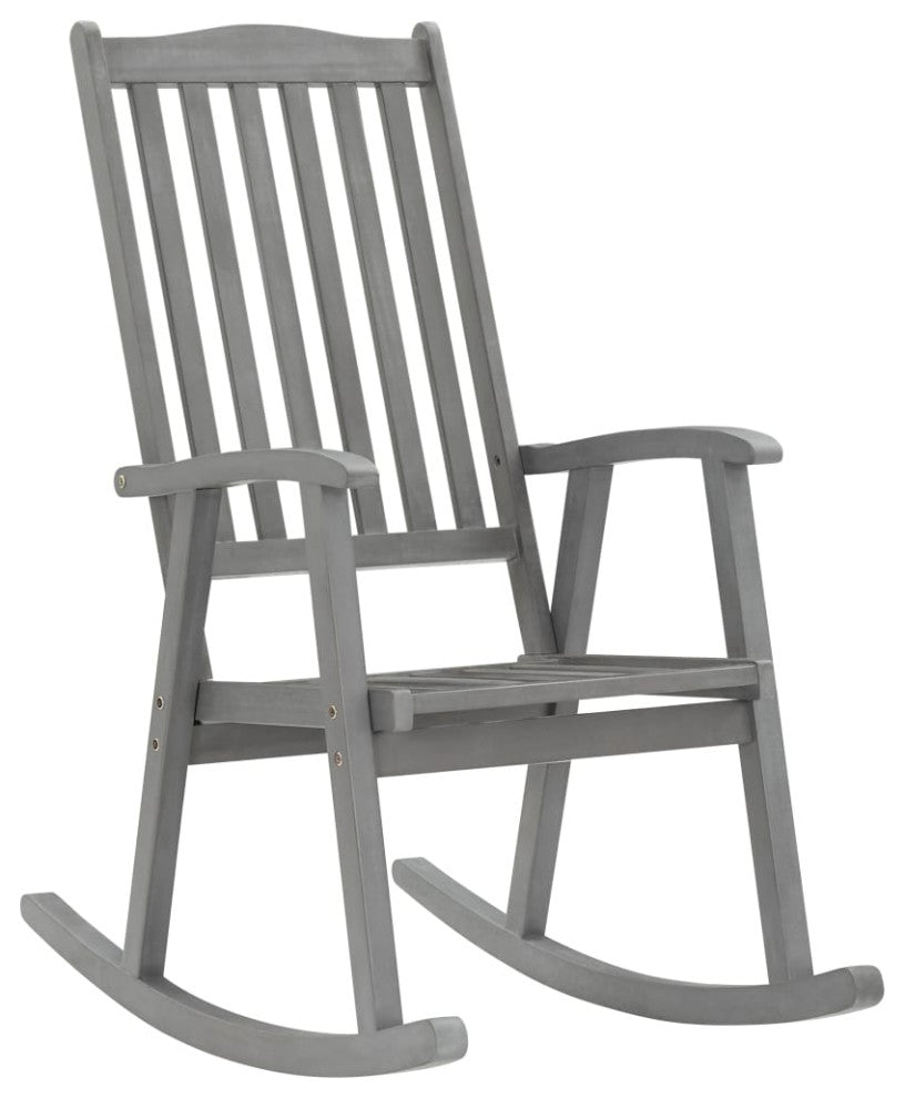 vidaXL Rocking Chair Gray Solid Acacia Wood