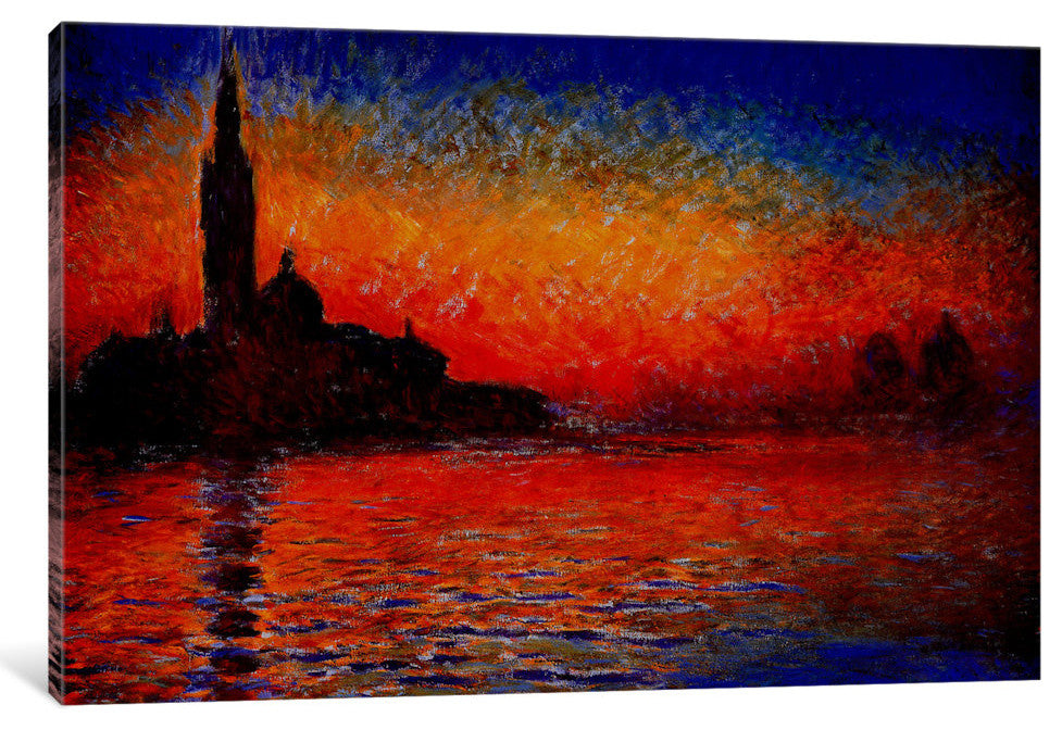 "Sunset in Venice" by Claude Monet, 40x26x1.5"