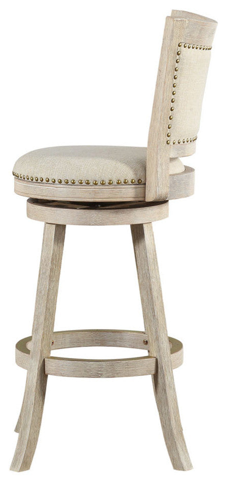 Melrose Swivel Stool, Ivory Wire-Brush, Bar Height