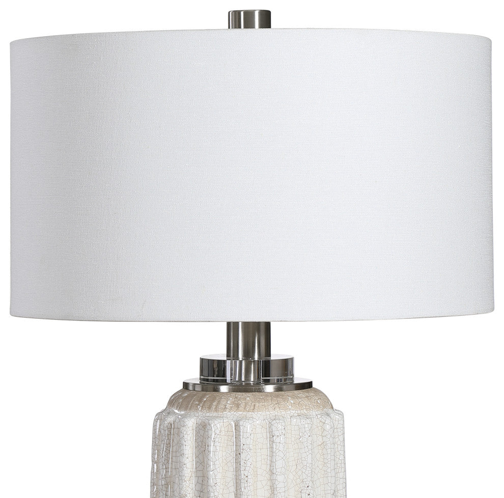 Uttermost Azariah White Crackle Table Lamp