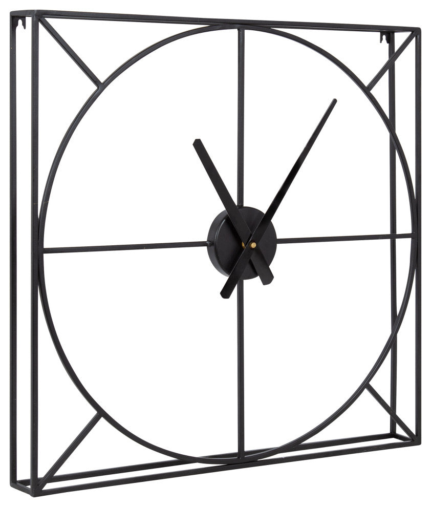 Willet Wall Clock, Black, 22"x22"