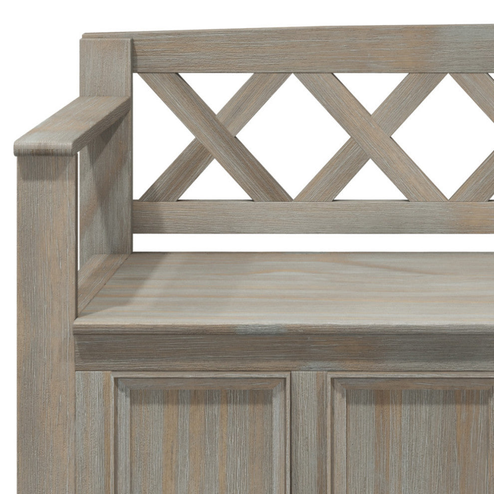 Amherst Entryway Storage Bench, Distressed Gray