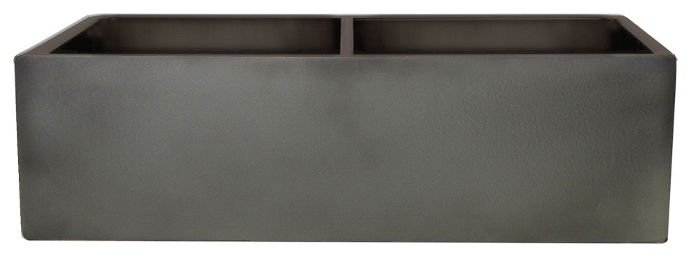 Nantucket Sinks Double Bowl Farmhouse Fireclay Sink, Concrete