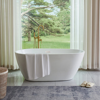Freestanding Acrylic Bathtub, White/Polished Chrome, 67"
