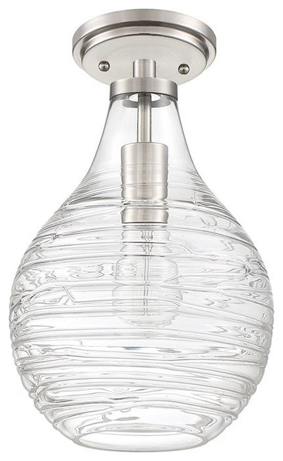 Genie 1-Light Semi-Flush Mount, Brushed Nickel