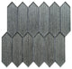 Windey 10.9"x11.3" Hexagon Laminated Glass Mosaic Wall Tile, Black, Box of 11