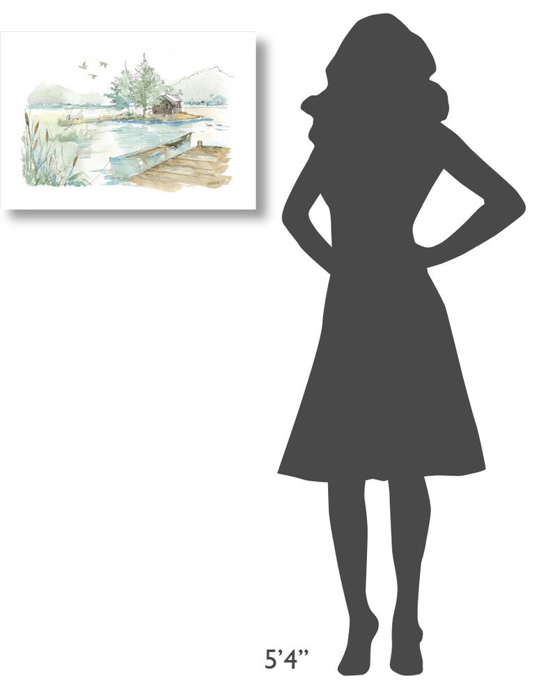 "Lakehouse II on White" Digital Paper Print by Anne Tavoletti, 26"x18"
