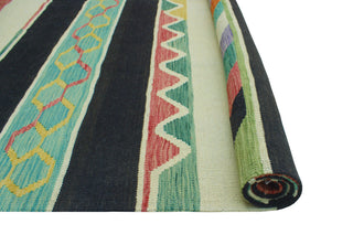 Modern Flatweave Violeta Ivory/Black Rug, 6'6x10'0