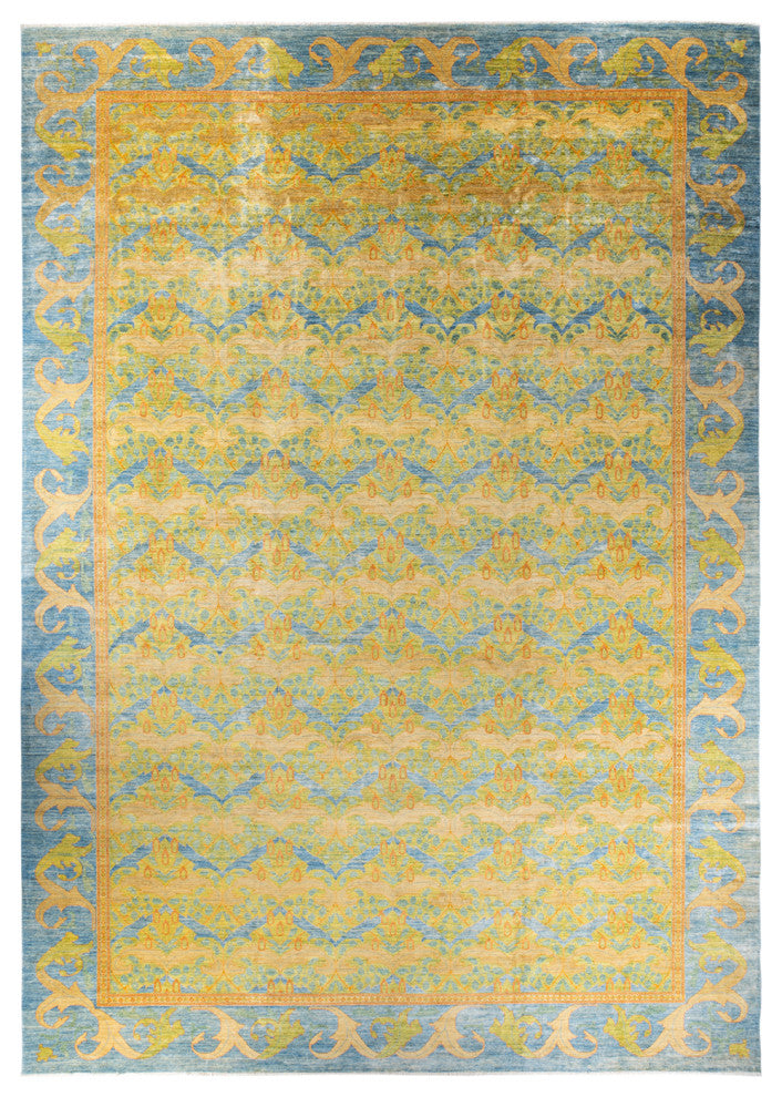 Arts and Crafts, One-of-a-Kind Hand-Knotted Area Rug, 11'10"x17'2"