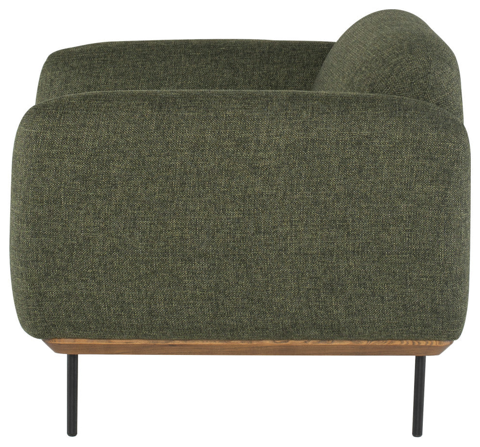 Benson Hunter Green Tweed Fabric Single Seat Sofa