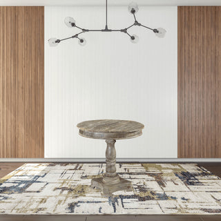 30" Gray Wash Rustic Solid Wood Round Bistro Dining Table