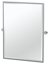 Glam Framed Rectangle Mirror, Chrome, 32.5"