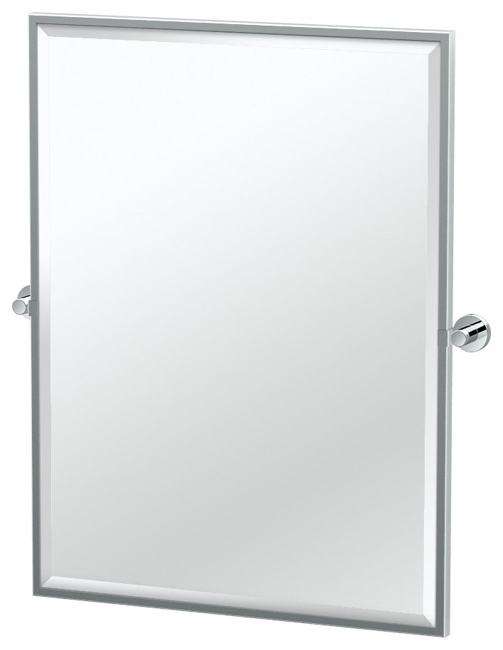 Glam Framed Rectangle Mirror, Chrome, 32.5"