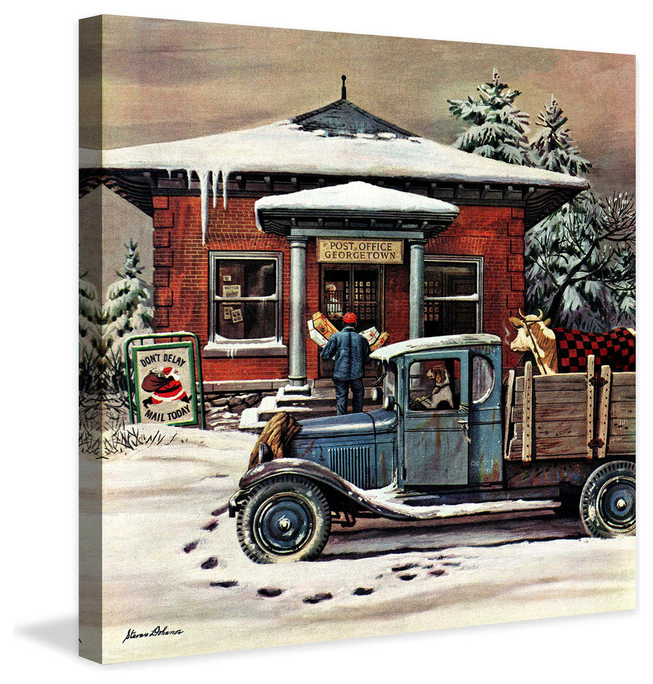"Rural Post Office at Christmas" Print on Canvas by Stevan Dohanos