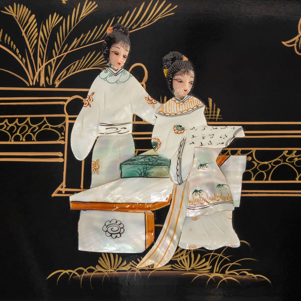 Black Lacquer Altar Cabinet Royal Ladies