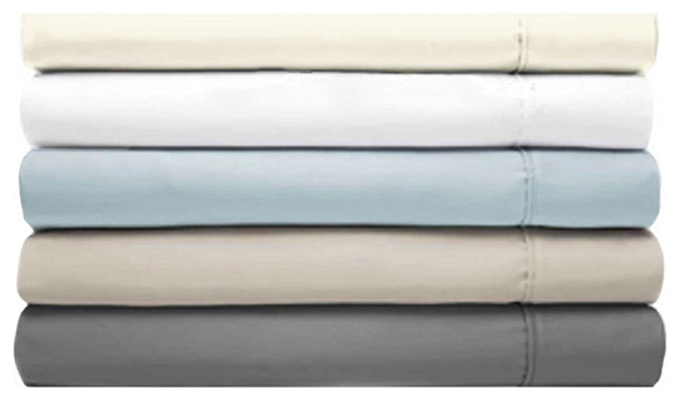 Linum Home Textiles 100% Cotton 400 TC Solid Sateen Sheet Set