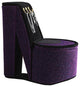 Benzara BM240355 High Heel Shoe Jewelry Box With 3 Hooks and Storage, Purple