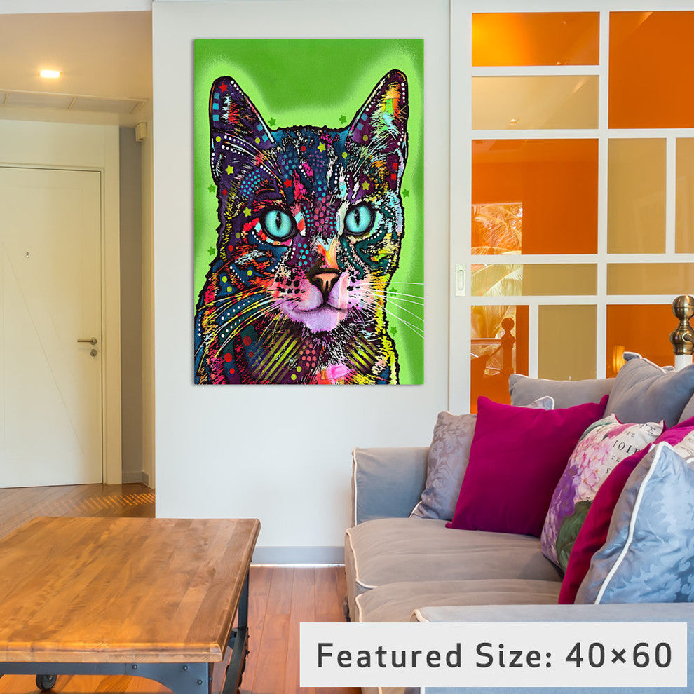 "Watchful Cat" Wrapped Canvas Art Print, 40x26x1.5