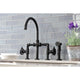KS2330RX Belknap Bridge Kitchen Faucet With Brass Sprayer, Matte Black