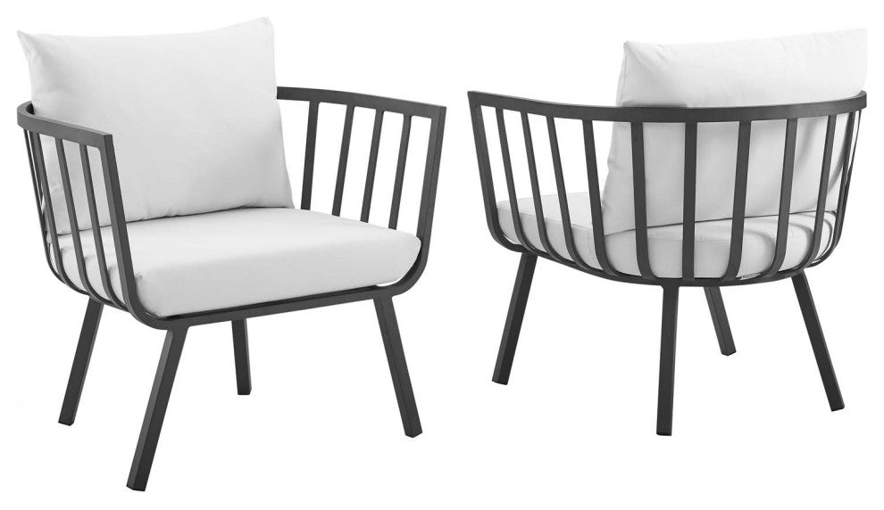 Riverside Outdoor Patio Aluminum Armchair Set of 2