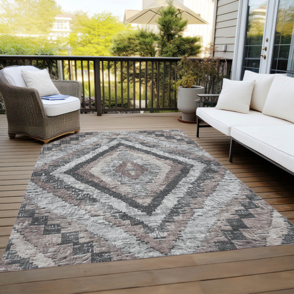 Machine Washable Indoor/Outdoor Chantille ACN1890 Taupe 8' x 10' Rug