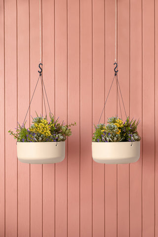 Pure Series Hanging Kona Bowl 14" Planter, Sand, 1 Pack