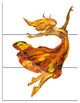 "Fire Ballerina" Glossy Metal Wall Art, 3 Panels, 28"x36"