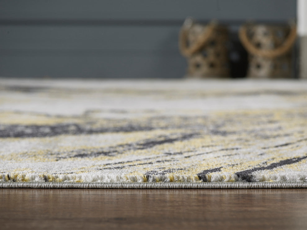 Abani Laguna LAG170A Modern Abstract Gold and Grey Area Rug