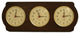Triple Quartz Clock on Ash Wood With Brass Bezel