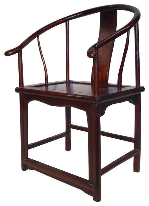 Oriental Monk Chair With Ox Horn Back