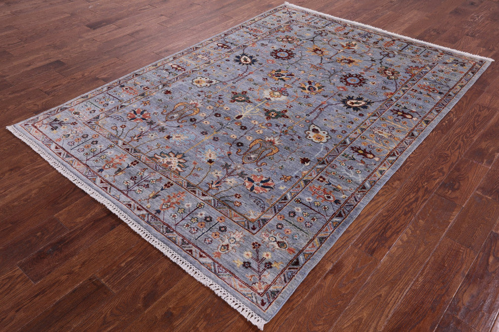 5' 8" X 7' 11" Hand Knotted Persian Tabriz Wool Rug Q10122