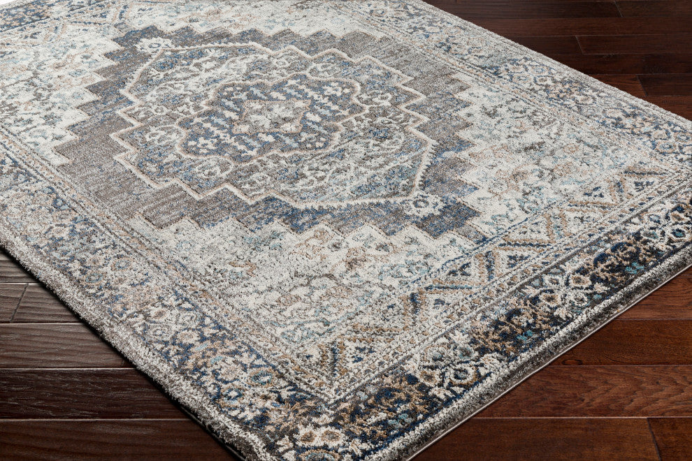 Surya Montana MTN-2307 Machine Woven Area Rug, Charcoal, 5'3" x 7'