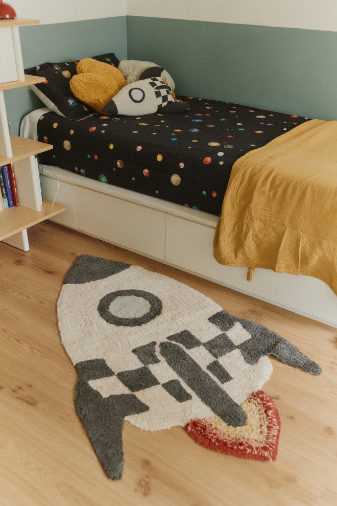 Rocket Machine Washable Kids Rug