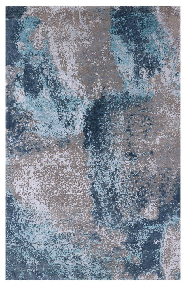 4' 0" X 6' 3" Handmade Wool and Silk Modern Rug Q7137