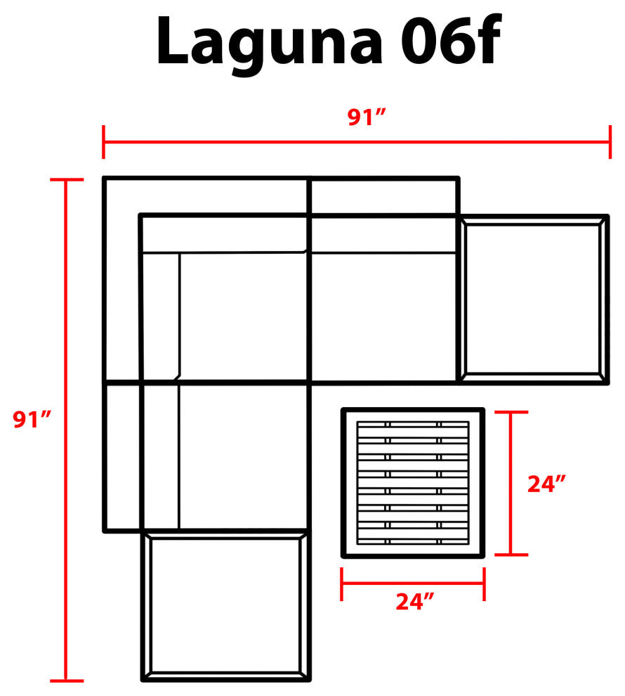 Laguna 6 Piece Outdoor Wicker Patio Furniture Set 06f