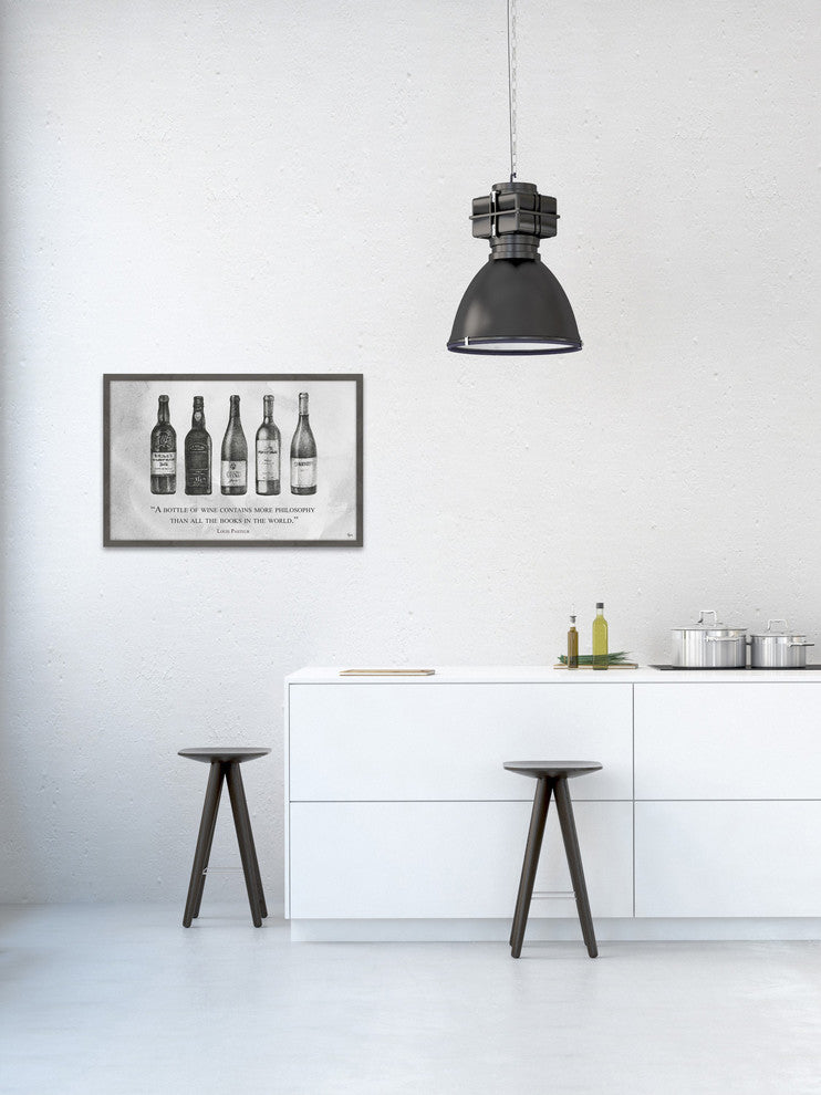 "Wine & Philosophy" Framed Painting Print, 36"x24"