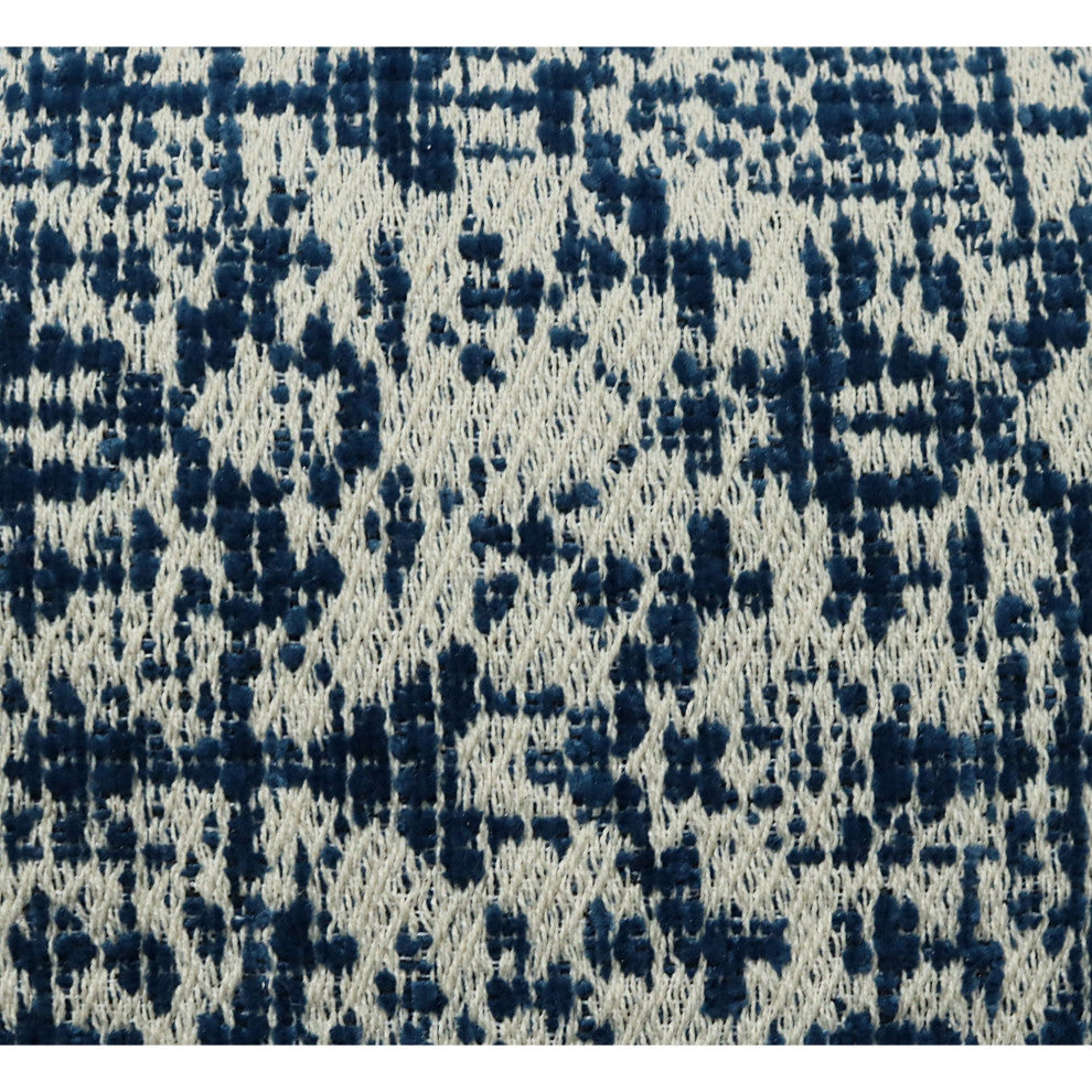 Blue Machine Woven with Tassels Arco Throw Pillow, 16" x 26"