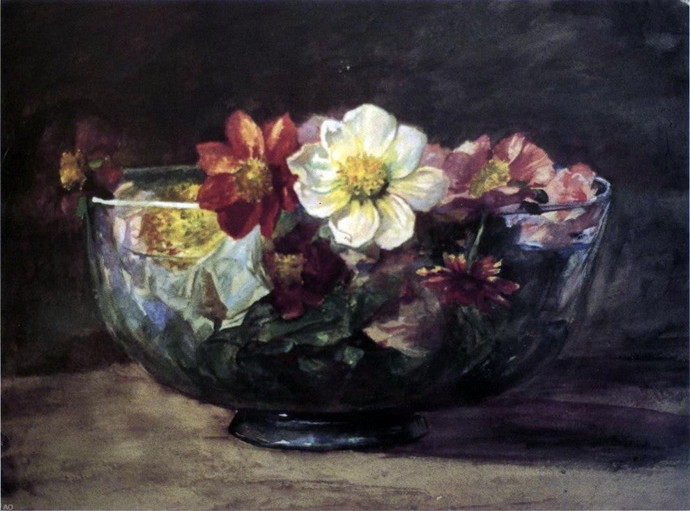 John La Farge Study of Autumn Flowers in Persian Glass Bowl Wall Decal