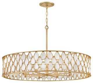 Fredrick Ramond FR41506 Estie 8 Light 38"W Drum Chandelier - Piastra Gold